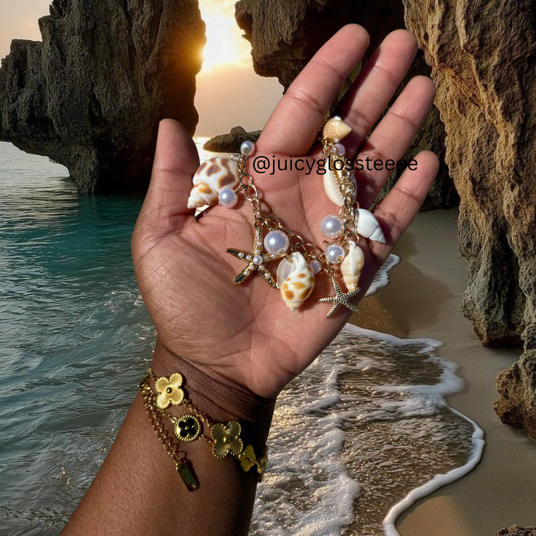 Seashell Bangle Bracelet